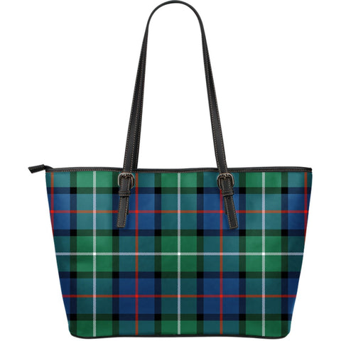 DAVIDSON OF TULLOCH TARTAN SMALL LEATHER TOTE