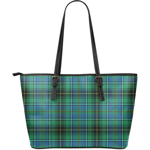 MACINNES ANCIENT TARTAN LARGE LEATHER TOTE
