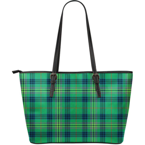 KENNEDY ANCIENT TARTAN LARGE LEATHER TOTE