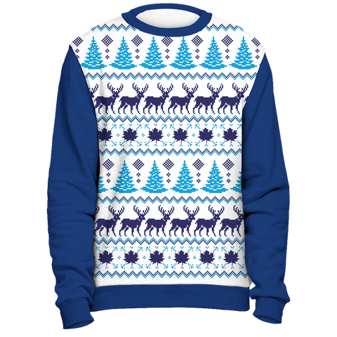 CANADA BLUE CHRISTMAS PATTERN SWEATSHIRT Z1