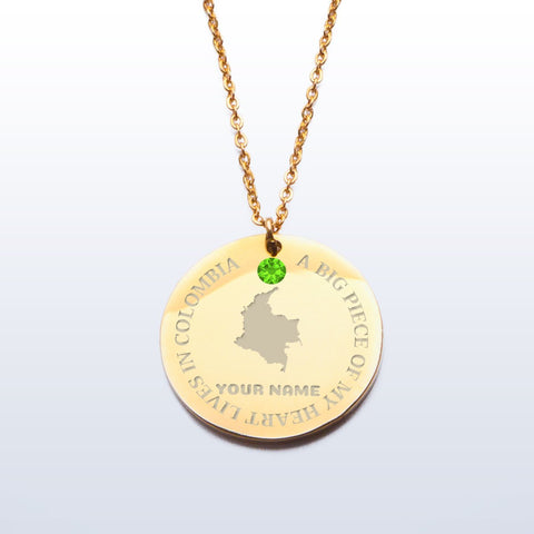 A BIG PIECE OF MY HEART LIVES IN COLOMBIA PENDANTS