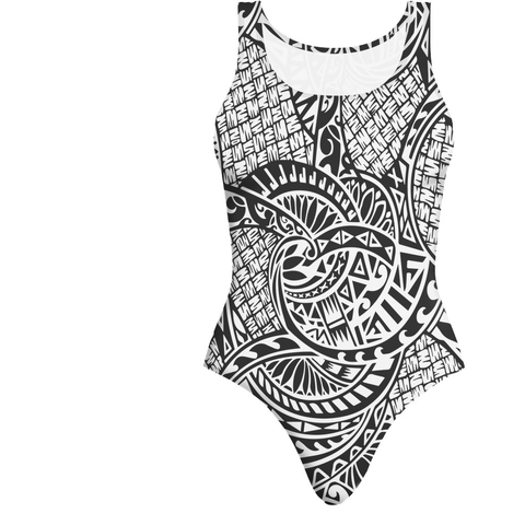 POLYNESIAN PATTERN SWIMSUIT