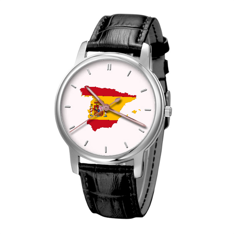 Spanish Map - Business Watch Black Genuine Leather 