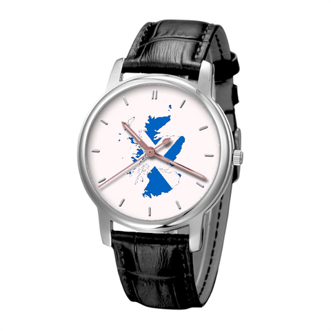 Scottish Map - Business Watch Black Genuine Leather 