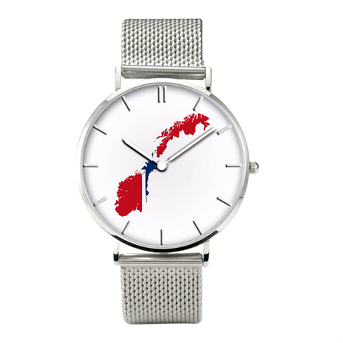 Norwagian Map - Bussiness Watch Casual Stainless Steel Band