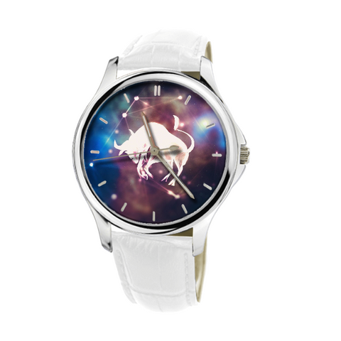 TAURUS GALAXY WATCH WITH WHITE GENUINE LEATHER G5