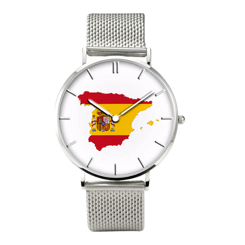 Spanish Map - Bussiness Watch Casual Stainless Steel Band