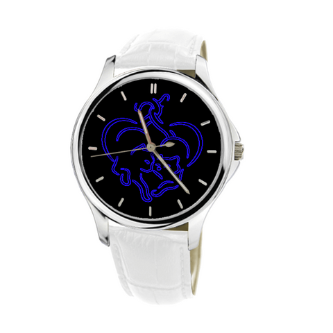 CATS HEART WATCH With White Genuine Leather H4