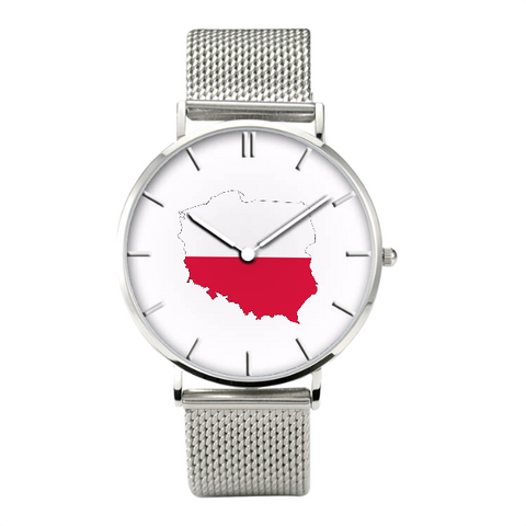 Polish Map - Bussiness Watch Casual Stainless Steel Band
