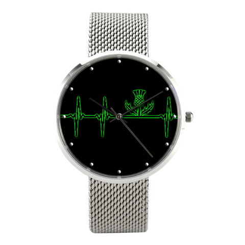 SCOTLAND IN MY HEARTBEAT Watch With Casual Stainless Steel Band J1
