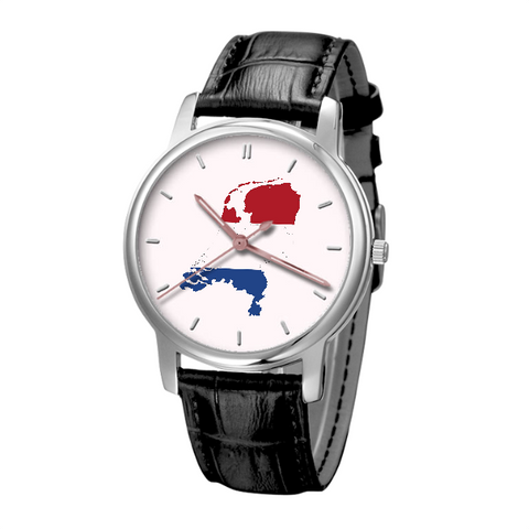 Dutch Map - Business Watch Black Genuine Leather 