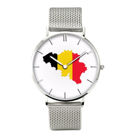 Belgian Map - Bussiness Watch Casual Stainless Steel Band