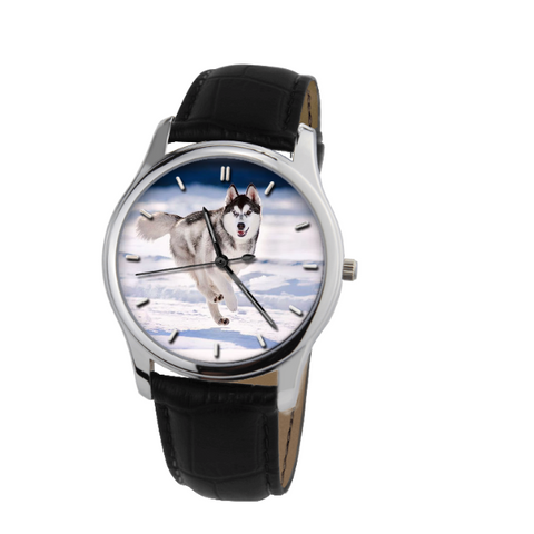 Husky Watch With Black Genuine Leather H4