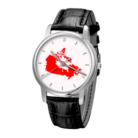 Canadian Map - Business Watch Black Genuine Leather