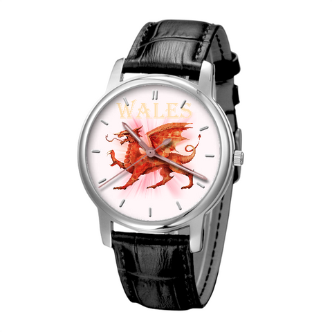 WALES WATCH WITH BLACK GENUINE LEATHER NH1