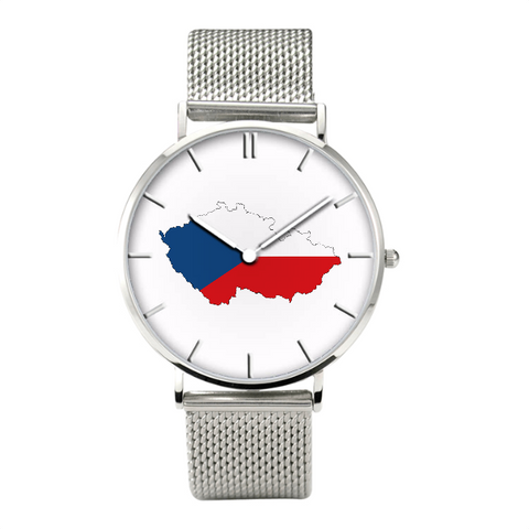 Czech Map - Bussiness Watch Casual Stainless Steel Band