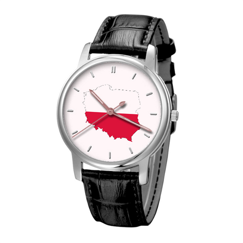 Polish Map - Business Watch Black Genuine Leather 