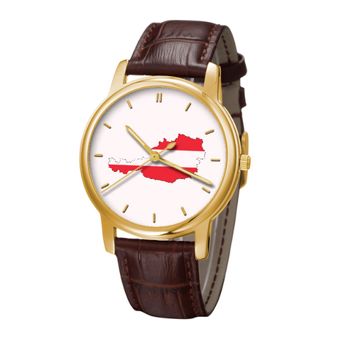 Austrian Map - Bussiness Watch Brown Genuine Leather 