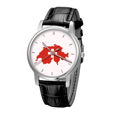 Swiss Map - Business Watch Black Genuine Leather 