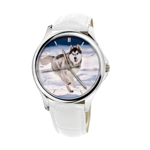 Husky Watch With White Genuine Leather H4