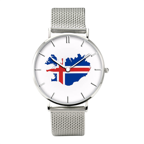 Icelandic Map - Bussiness Watch Casual Stainless Steel Band