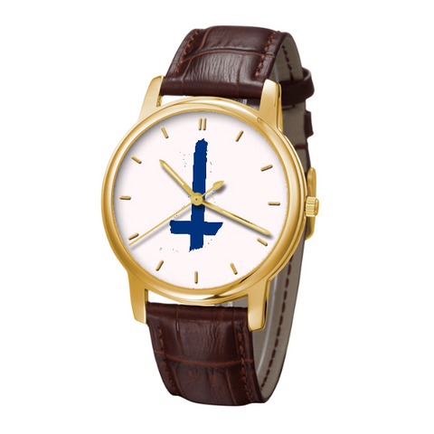 Finnish Map - Bussiness Watch Brown Genuine Leather 