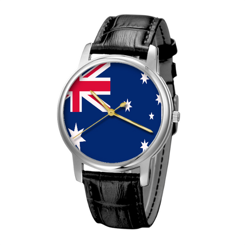 AUSTRALIA BUSINESS WATCH WITH BLACK GENUINE LEATHER NH1