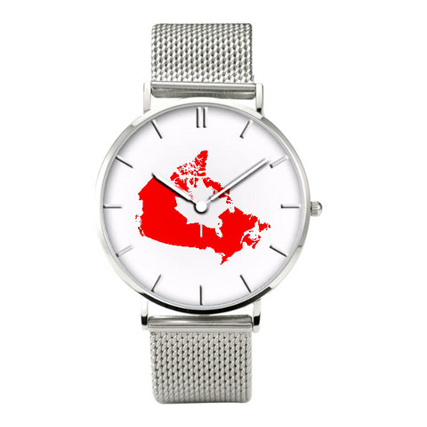 Canadian Map - Bussiness Watch Casual Stainless Steel Band