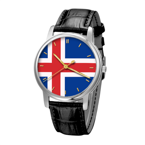 ICELAND WATCHES BUSINESS WATCH WITH BLACK GENUINE LEATHER NH1