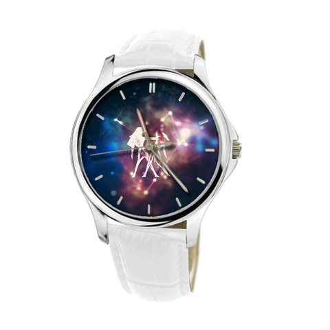 GEMINI GALAXY WATCH WITH WHITE GENUINE LEATHER G5