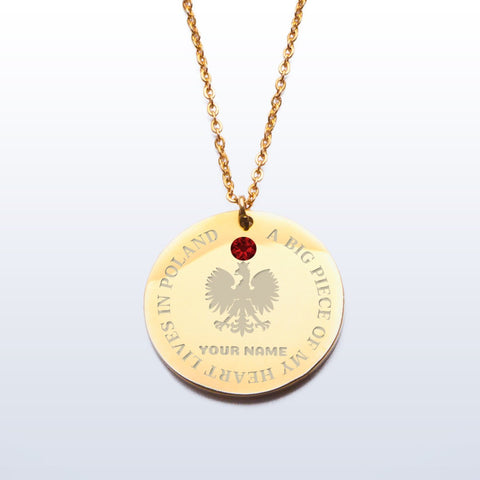 A BIG PIECE OF MY HEART LIVES IN POLAND PENDANT