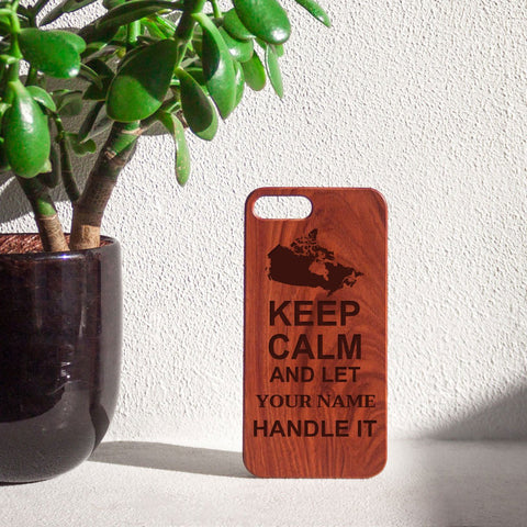 KEEP CALM CANADA WOODEN PHONE CASE