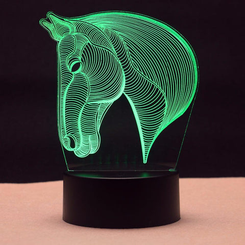 7 Color Horse Head Night Lamp